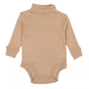Leveret Baby Long Sleeve Turtleneck Bodysuit-Beige -18 Months New